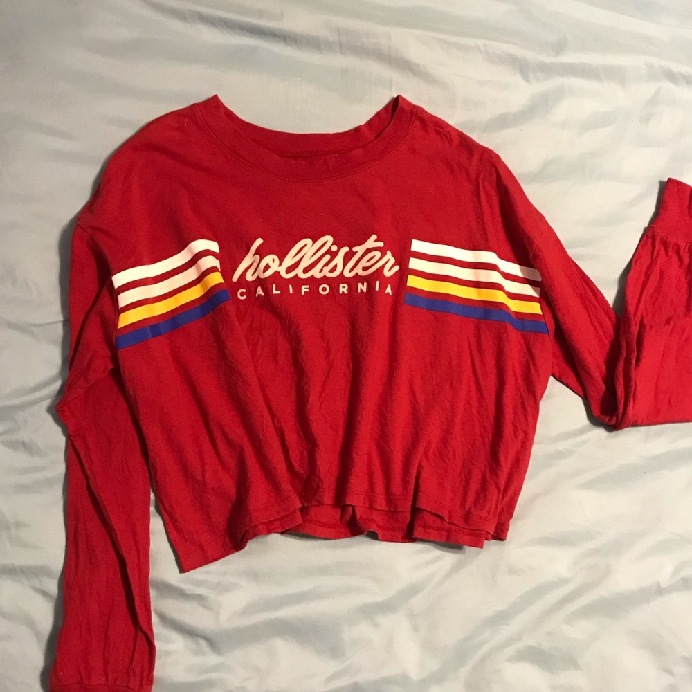 cropped hollister long sleeve tee